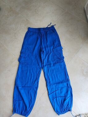 Love Tree Royal Blue Cargo Drawstring Pants